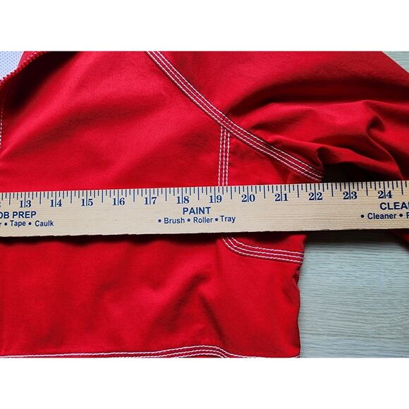 JACKET-OLEG CASSINI-Red-White Mesh Lining-Zippers-Designer-Size Small - Picture 10 of 14